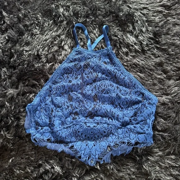 Widow Dolls Kill Fairycore/Whimsigoth Blue Lace Halter Top - Picture 2 of 4